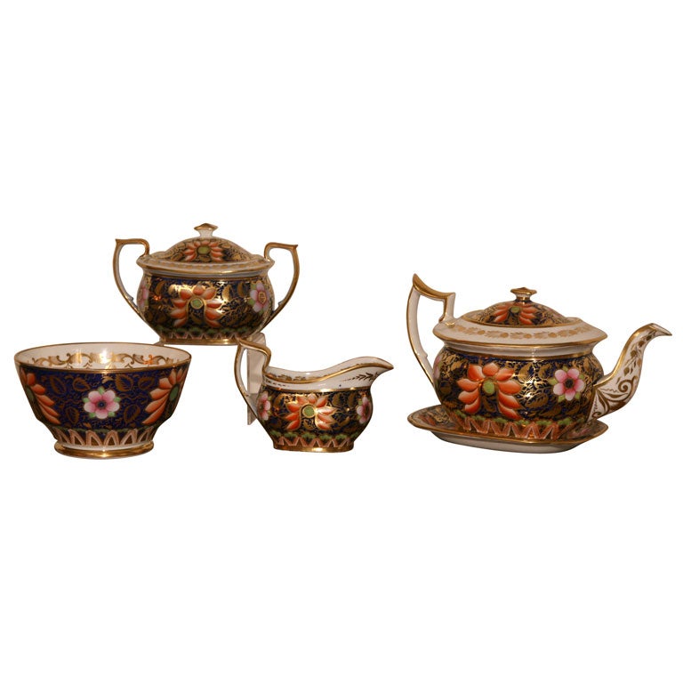 19th C. Spode Hand Painted Imari Tea Set