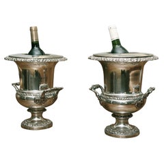Pair of Classical Silver Wine Coolers