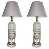 Pair of Monumental Art Deco Torchiere Style Table Lamps