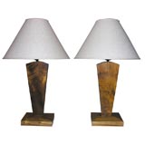 Pair of 1950's-60'S Wood Lamps
