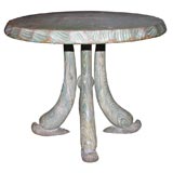 Italian Faux-Grained Low Table with Stylized Dolphins