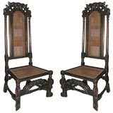 Pair of Charles II Oak Side Chairs