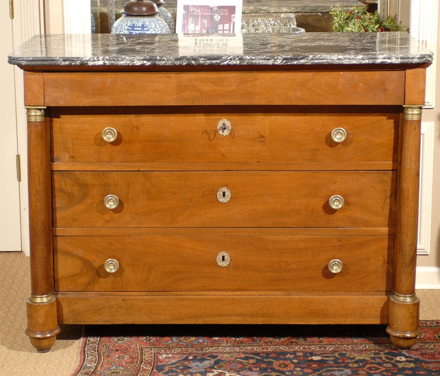 19th C. Empire marble top chest