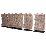 Antique Set of 5 Panelled Carvings