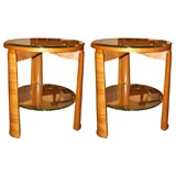 A pair of sofa end tables, att. to Maxime Old