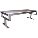 Coffee Table in Stainless Steel with Inset Marble Top
