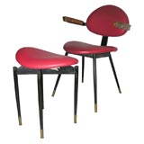 Carlo Mollino chair and matching stool