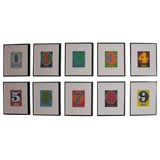 Set gerahmter „Numbers Zero- Nine“-Möbel  Drucke von Robert Indiana