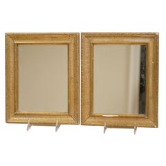 Antique Pair of Miniature 19th Century Gilt Frame Mirrors
