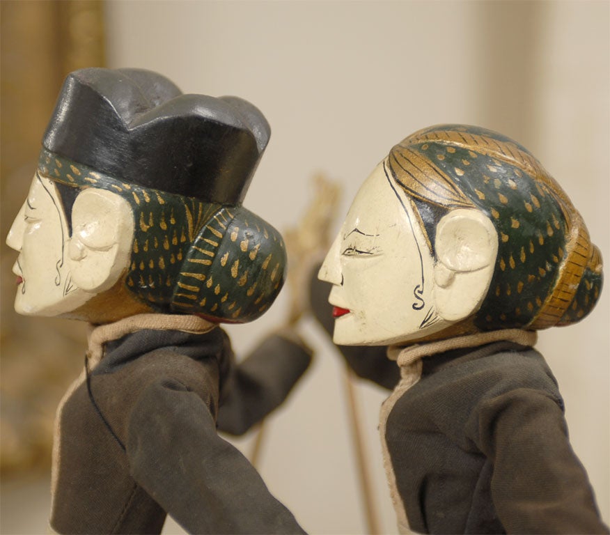 Pair of Early 20th Century Indonesian Puppets 1