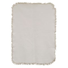 Used 19th C. English White Matelasse Crib Quilt