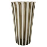 Black and white "a canne" vase by Venini