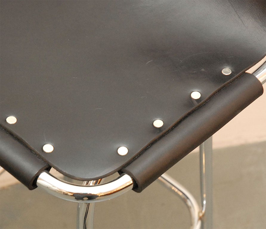 Les Arcs Black Leather Barstools 1