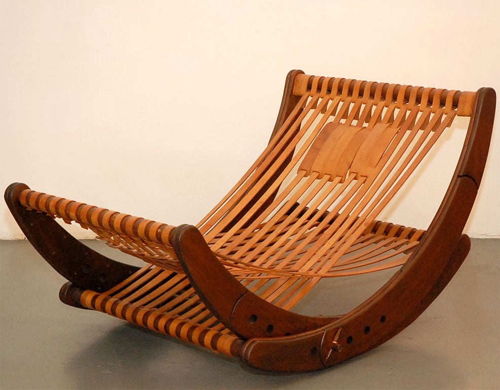 Leather & Mahogany Craftsman Rocker