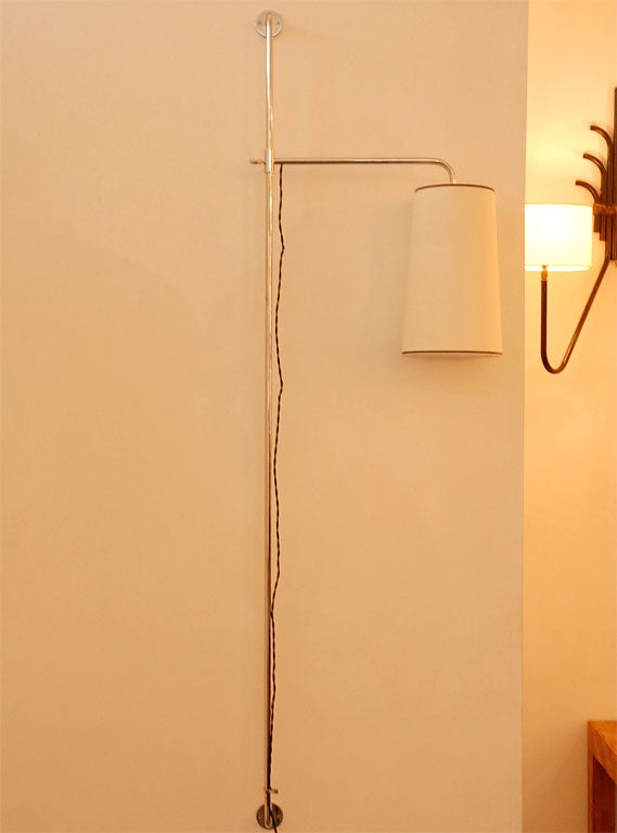 French Pole Sconce Nickel or Chrome Plated