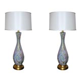 Pair of Murano Swirl Glass Lamps