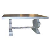 Bleached Oak Trestle Table