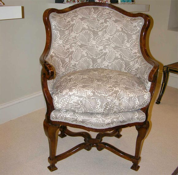 Louis XV I Style Walnut Bergere