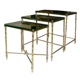 Antique Suite of  Continental Brass Nesting Tables
