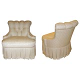 Pair of Tufted Pullman Chairs
