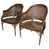 Pair of faux bamboo chairs by Michael Taylor