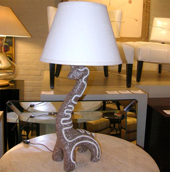 Mid-20th Century Giraffe lamp with glazed detail