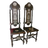 19th century Italian high back chairs