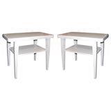 Pair of small, light stained mahogany tables Pair of small, light stained mahogany tables