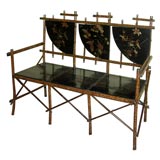 Unusual Suite of Bamboo with Lacquered Panels