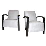 Pair of open arm club chairs