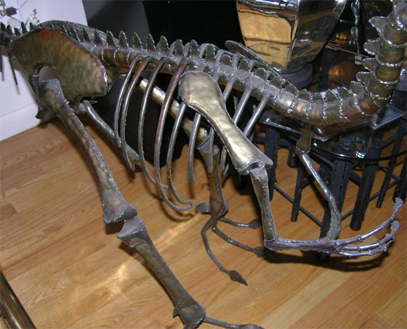 Steel Dinosaur fossil sculpture