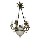 spectacular empire style chandelier in bronze and alabaster