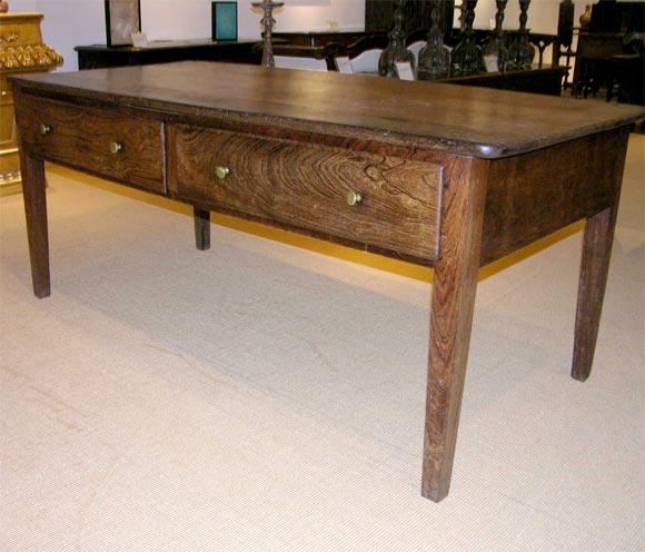 Farmhouse Kitchen Table in Exotic Tropical Hardwoods.