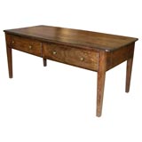 Antique Farmhouse Kitchen Table in Exotic Tropical Hardwoods.