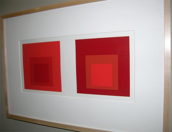 Vintage print of red and orange squares from the Formulation: Articulation collection.