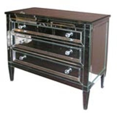 Custom Mirrored Dresser with Beveled Edges 1