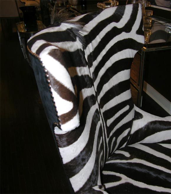 Paar maßgefertigte echte Zebra-Hammerkopf-Stühle im Zustand „Neu“ im Angebot in New York, NY