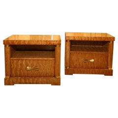 Pair Of Tiger Maple American Night Stands