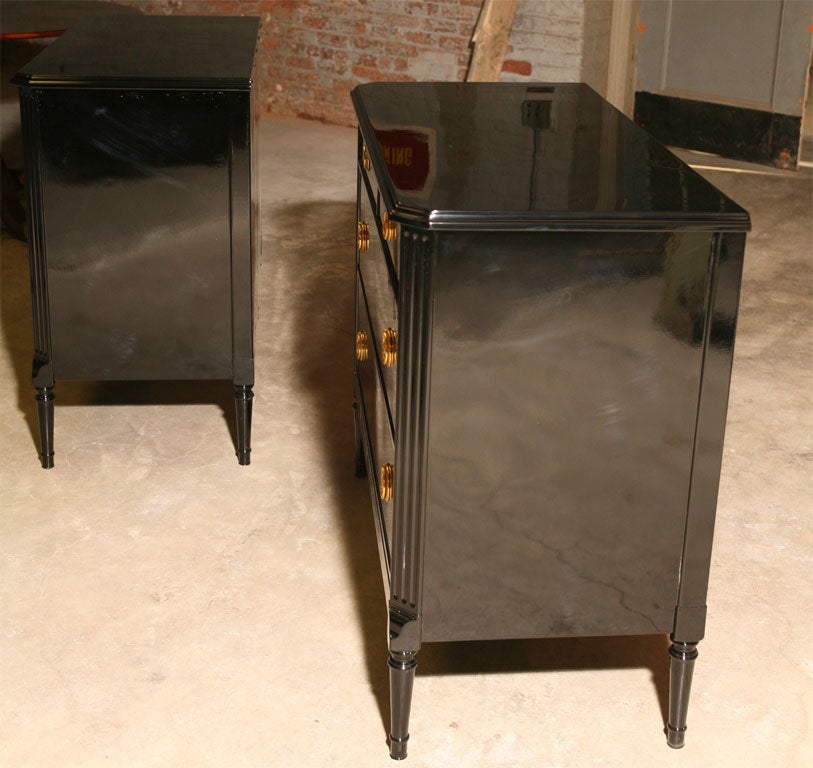 French Pair Lacqured Steel Commodes in the manner of Jansen