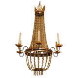 Gilded Bronze and Tole Fete Chandelier 8