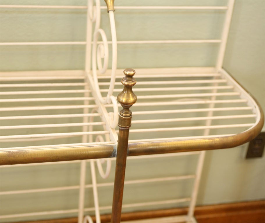 Large Painted Iron and Brass Bakers Rack 5