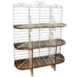 Vintage Iron and brass bakers rack