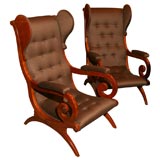 Pair of Biedermeier style library chairs