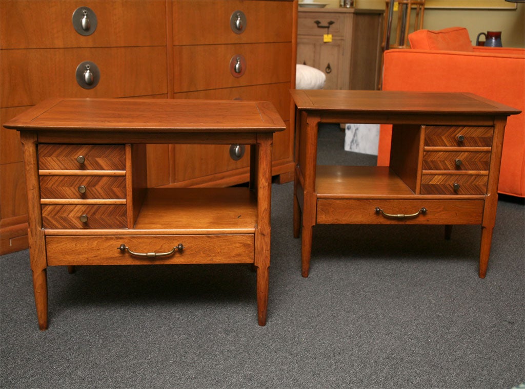 Fine Walnut Bedside Tables by Tomlinson