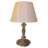 1940s Hollywood Cut Crystal and Chrome Lamp