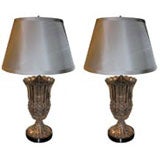 Pair of 1940's Hollywood Crystal Lamps