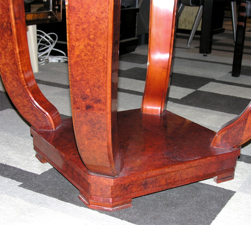 Art Deco Dining Table in Book Matched Amboyna Wood