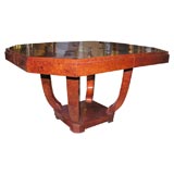 Art Deco Dining Table in Book Matched Amboyna Wood