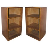 French 1950's Oak Veneer Book Shelves Pair