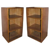 French 1950's Oak Veneer Book Shelves Pair